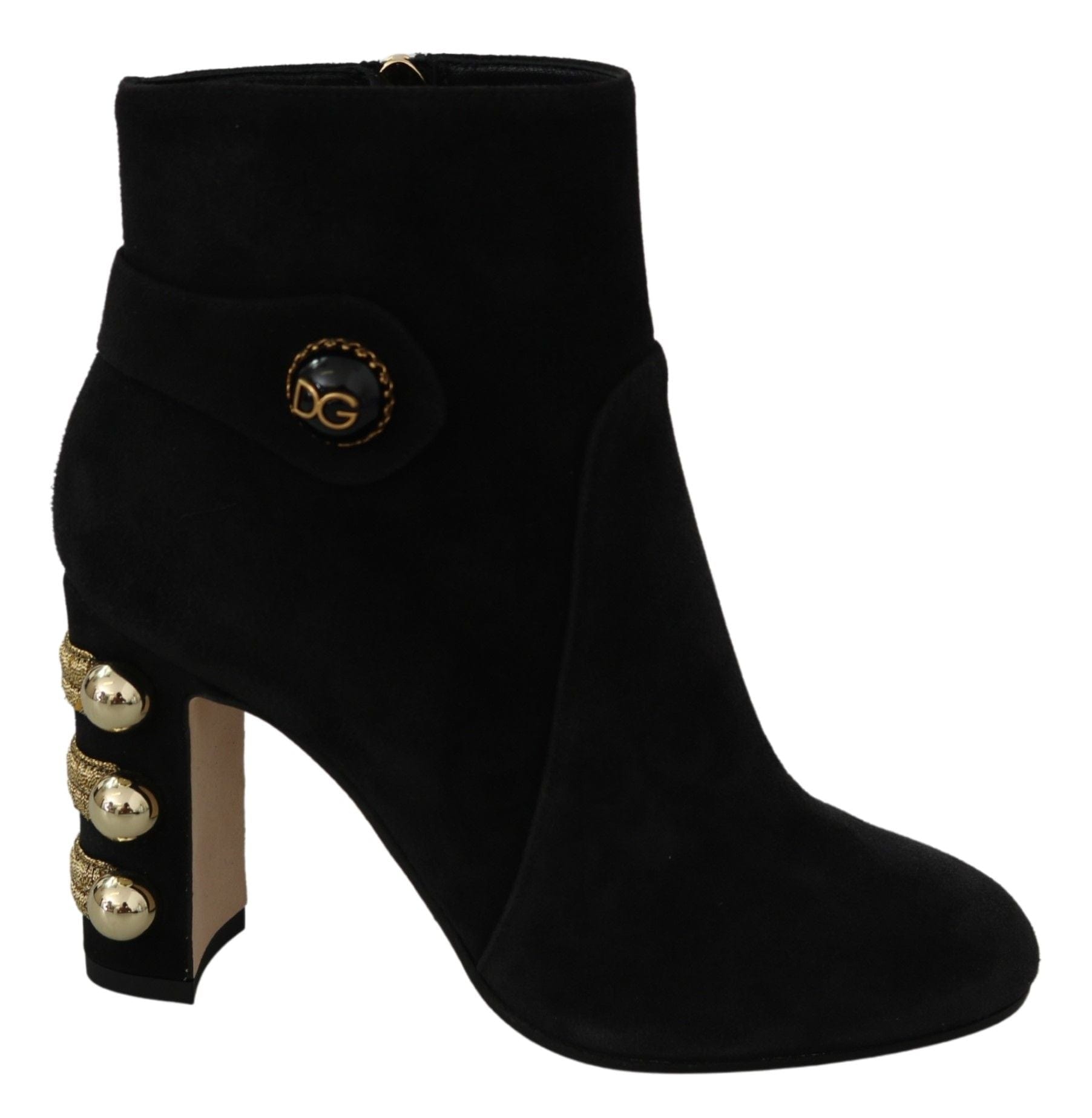 Dolce & Gabbana Elegant Black Suede Short Boots