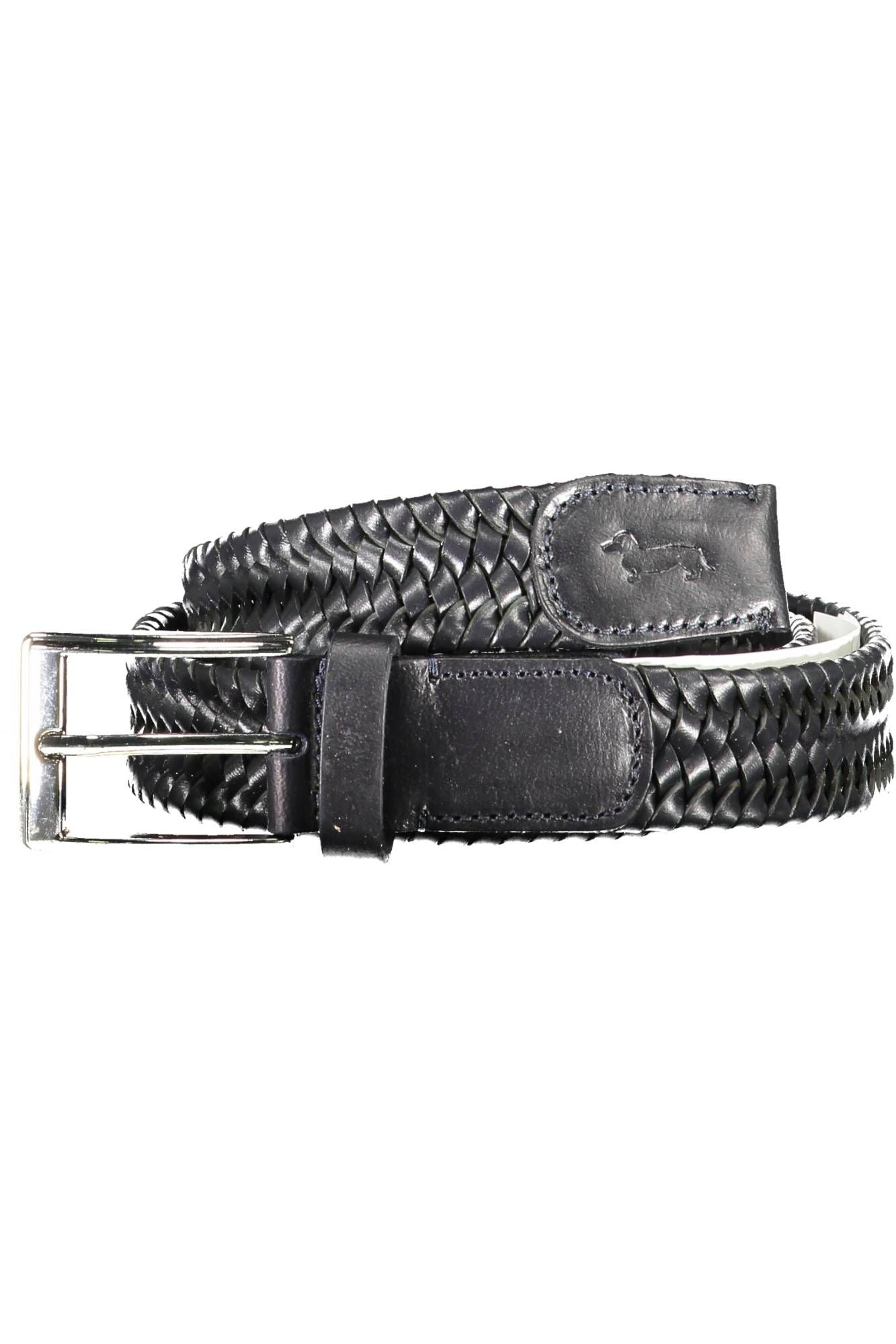 Harmont & Blaine Elegant Black Leather Belt with Metal Buckle