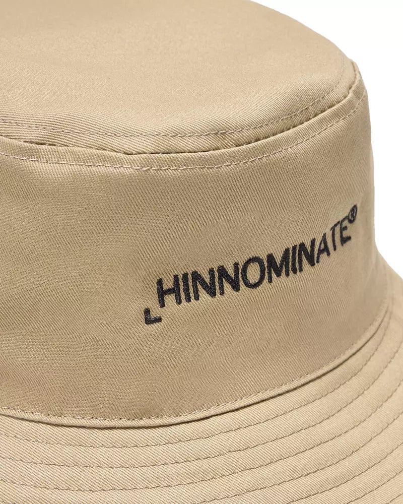 Hinnominate Chic Beige Cotton Bucket Hat with Embroidery