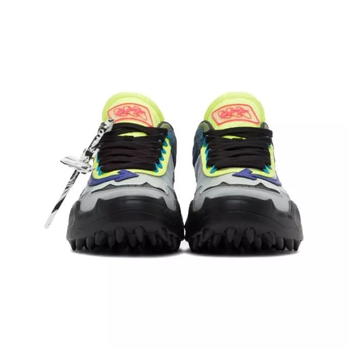 Off-White Iconic Black Leather Sneakers with Yellow Accents