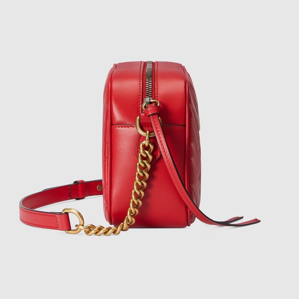 Gucci Elegant Red Quilted Leather Shoulder Bag