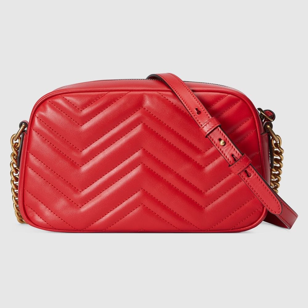 Gucci Elegant Red Quilted Leather Shoulder Bag