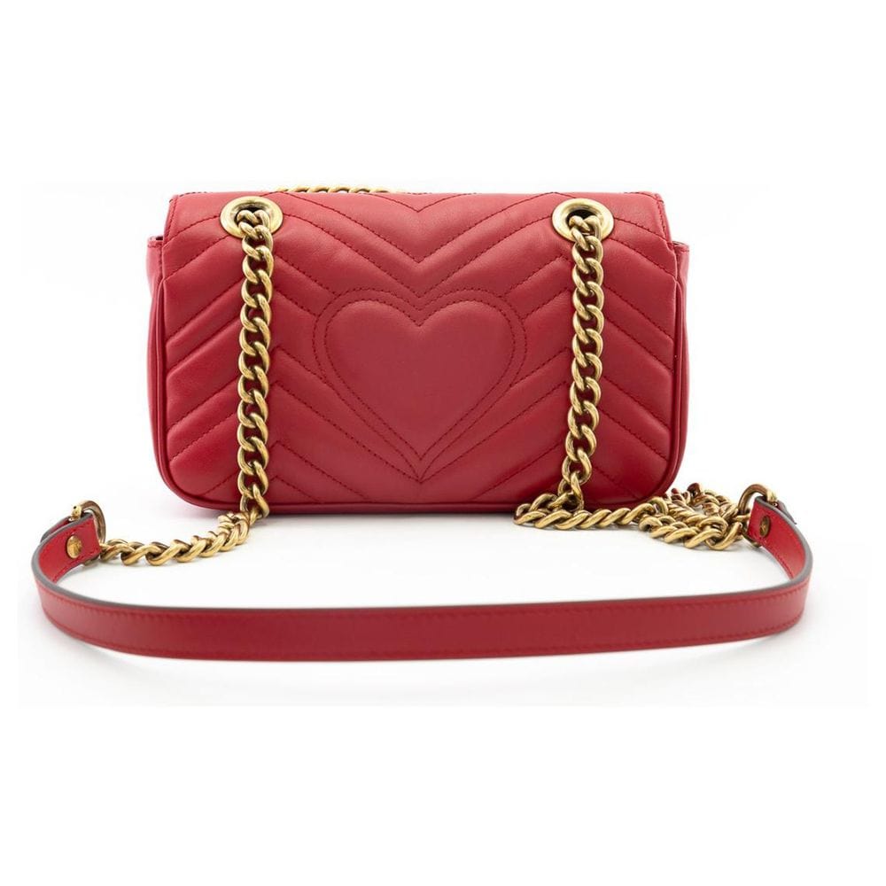 Gucci Elegant Red Chevron Quilted Shoulder Bag