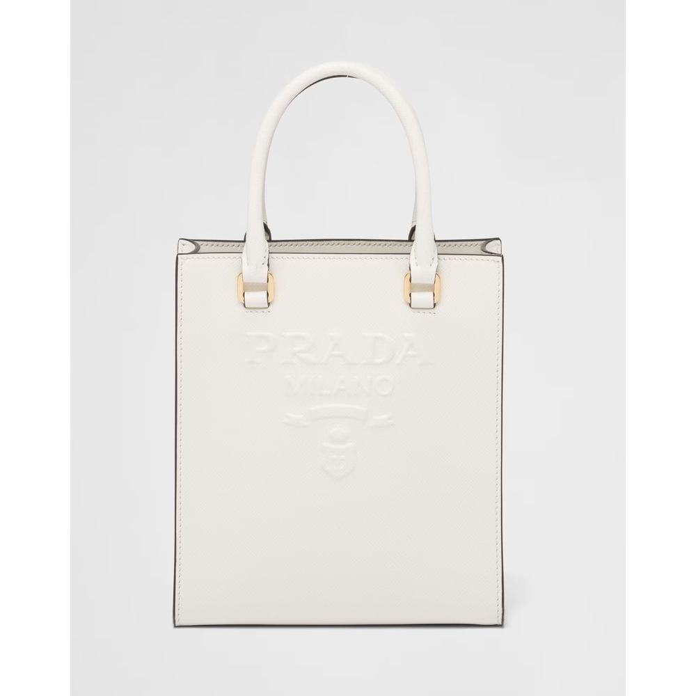 Prada Elegant White Saffiano Leather Handbag