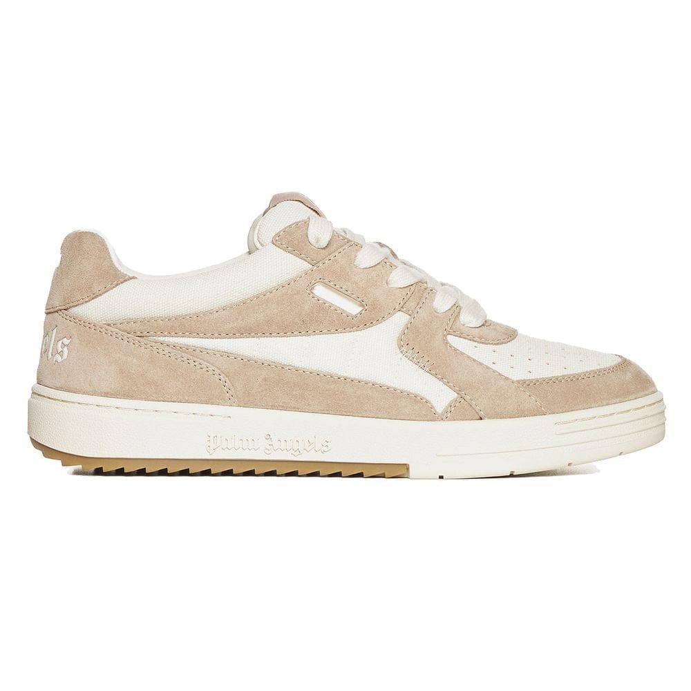 Palm Angels Sleek Beige University Canvas Sneakers