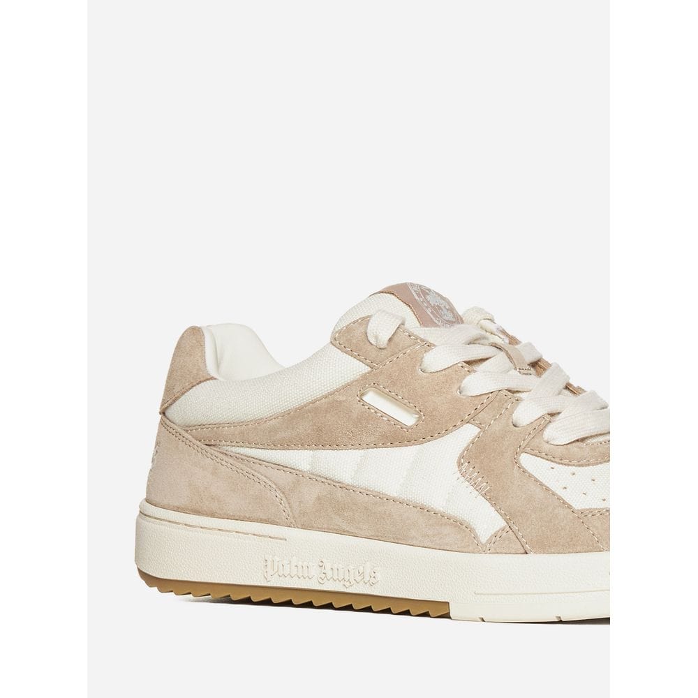 Palm Angels Sleek Beige University Canvas Sneakers