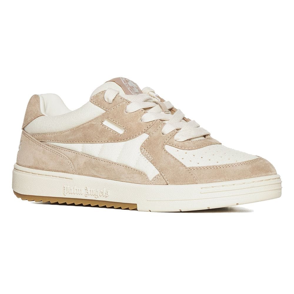 Palm Angels Sleek Beige University Canvas Sneakers