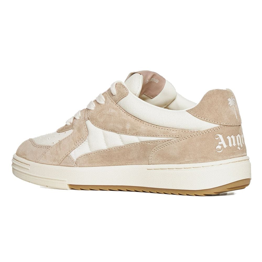 Palm Angels Sleek Beige University Canvas Sneakers