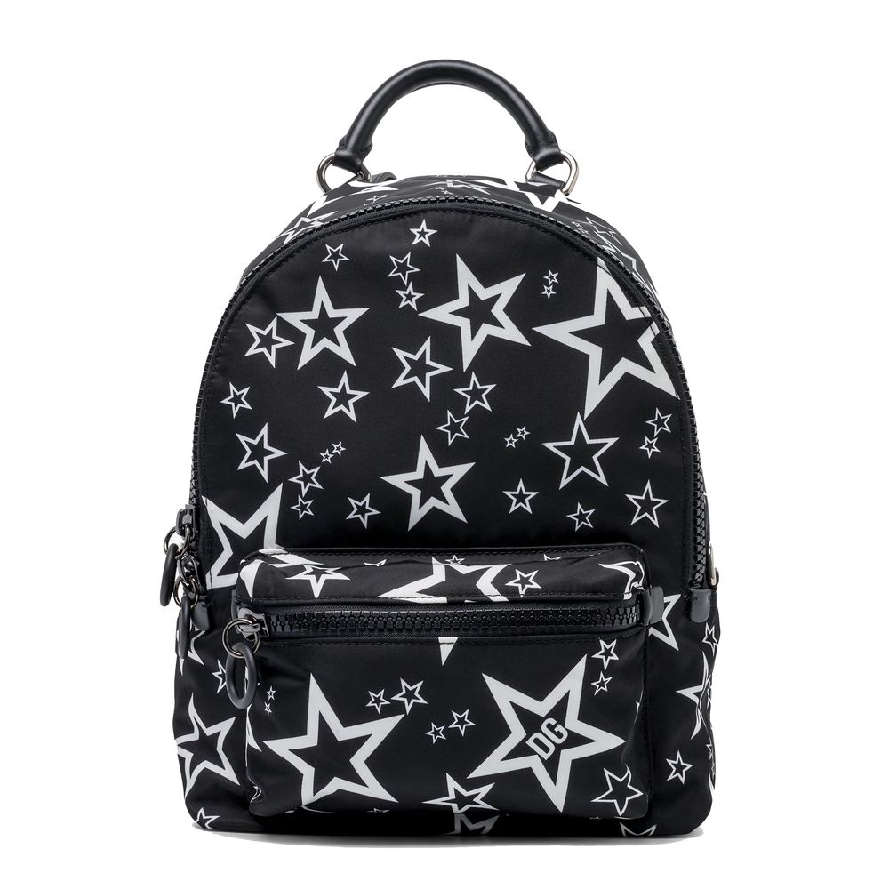 Dolce & Gabbana Elegant Nylon-Leather Blend Black Backpack