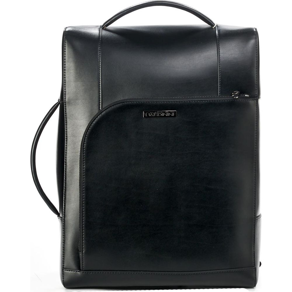 Baldinini Trend Elegant Black Calfskin Men's Backpack