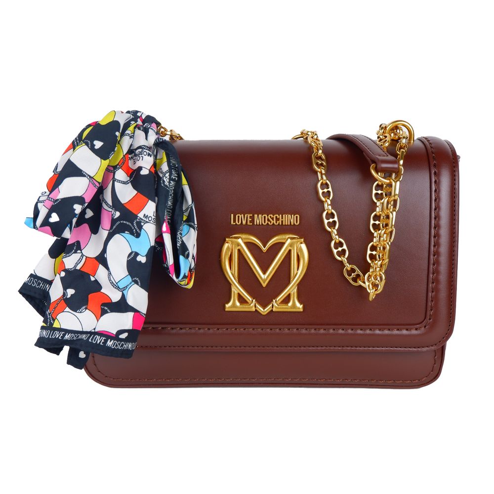 Love Moschino Elegant Black Shoulder Bag with Gold Accents