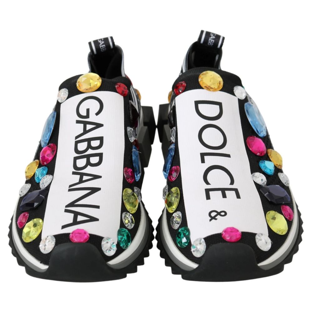 Dolce & Gabbana Chic Jewel Embellished Stretch Sneakers