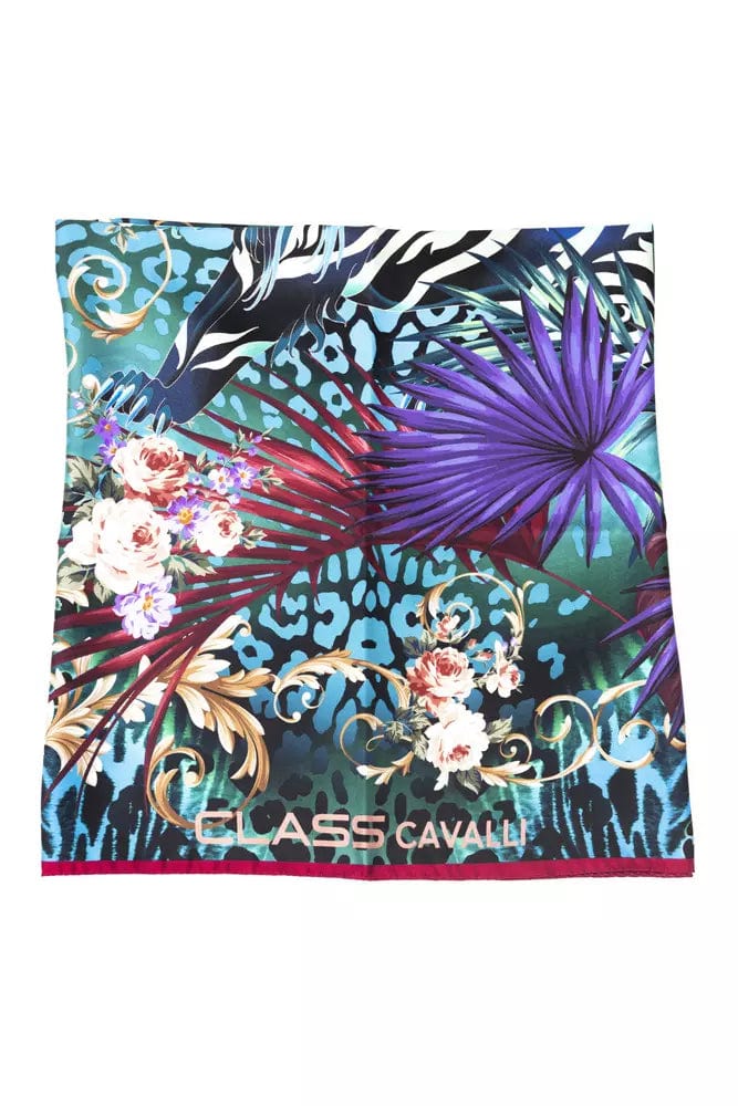 Cavalli Class Floral Fantasy Silk Foulard Scarf