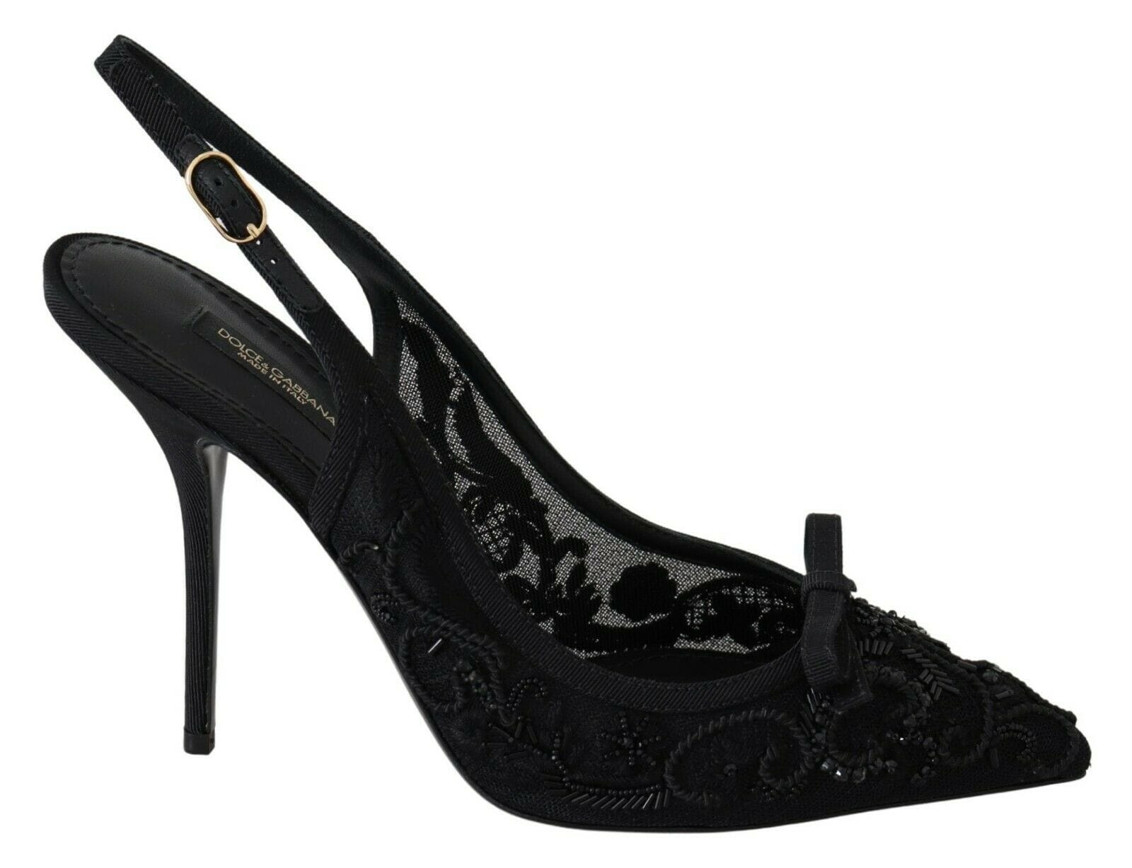 Dolce & Gabbana Elegant Sheer Embroidered Stilettos
