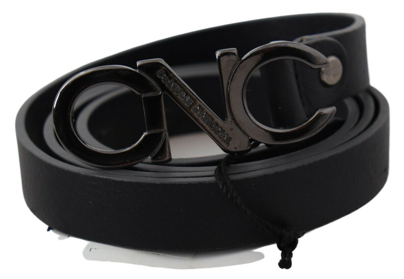 Costume National Elegant Black Leather Fashion Belt