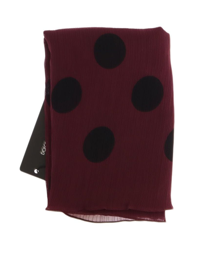 Dolce & Gabbana Elegant Bordeaux Polka Dot Scarf Wrap