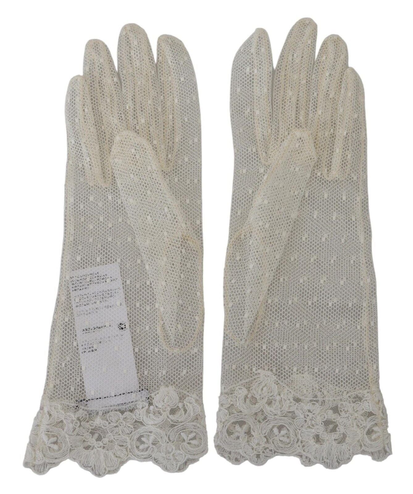 Dolce & Gabbana Chic White Wrist Length Gloves