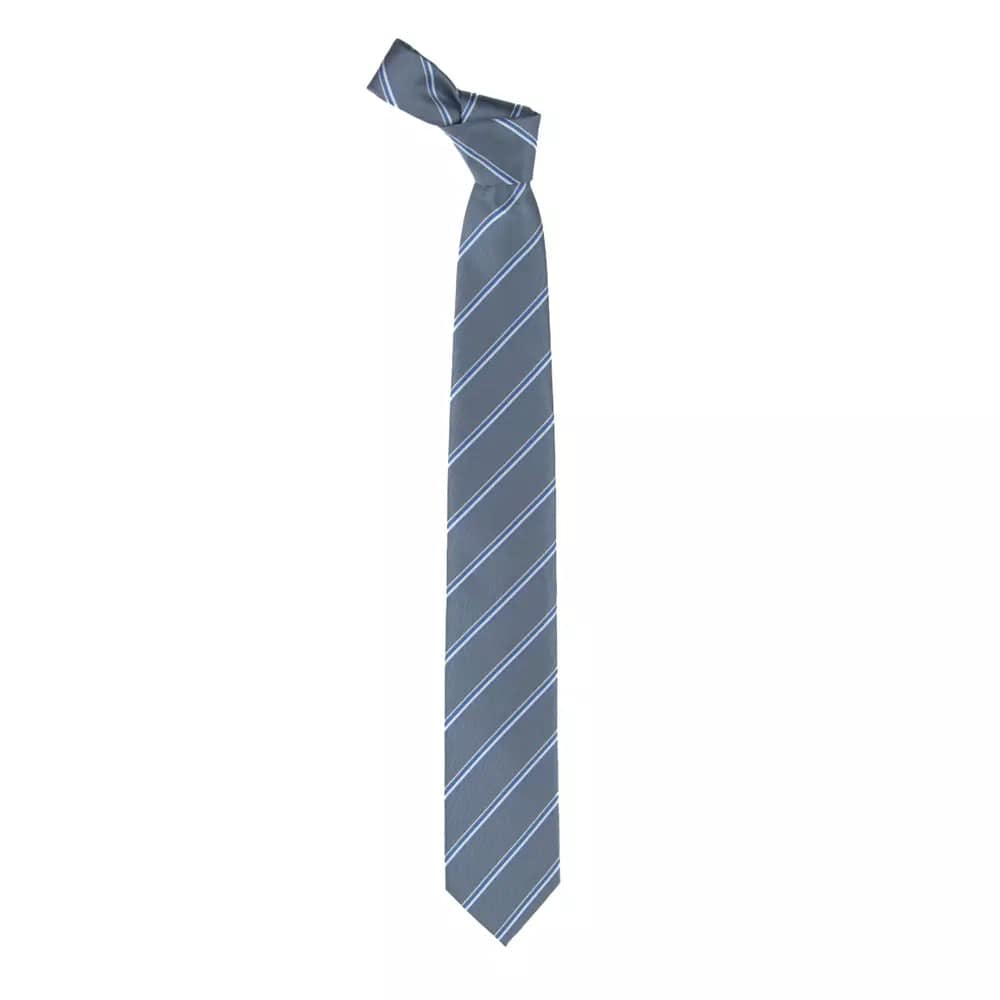 Emilio Romanelli Elegant Regimental Silk Tie in Gray