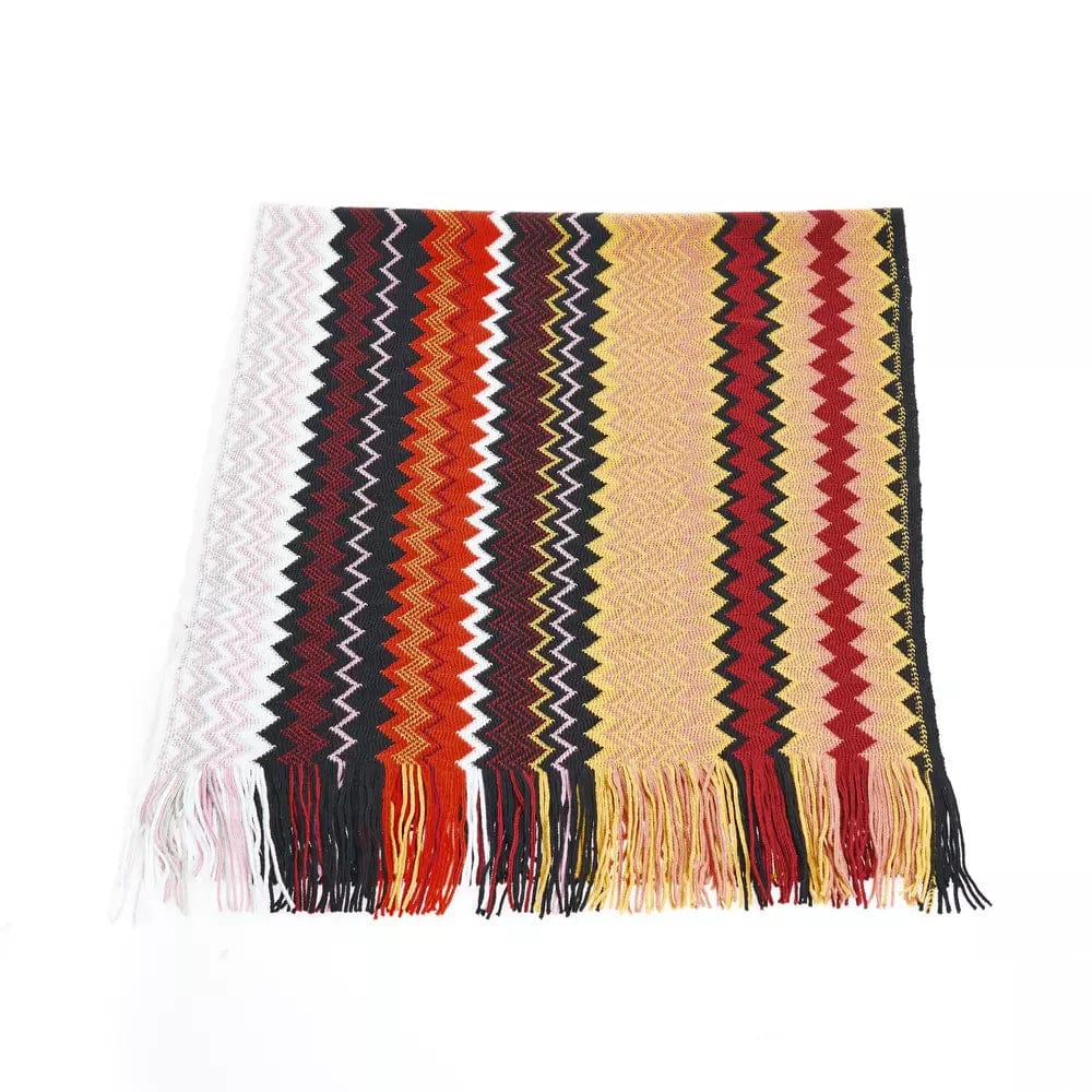 Missoni Geometric Pattern Fringe Scarf in Vibrant Hues