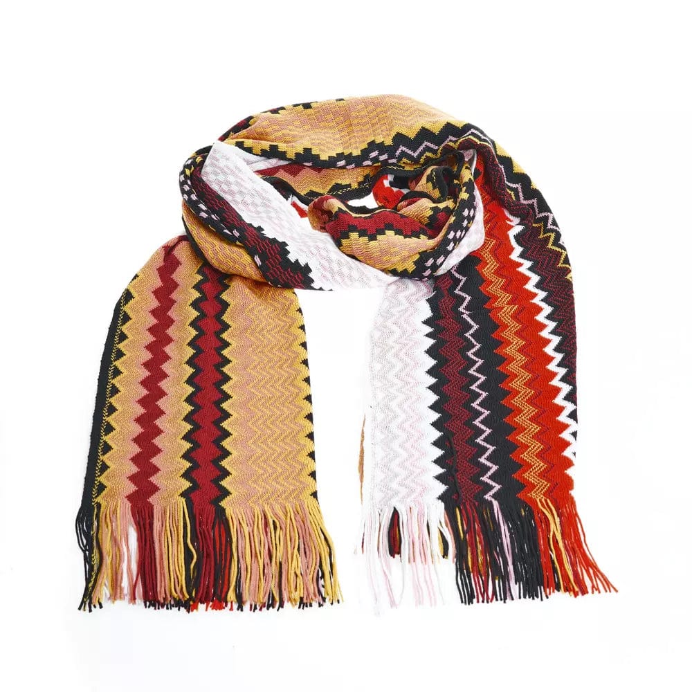 Missoni Geometric Pattern Fringe Scarf in Vibrant Hues