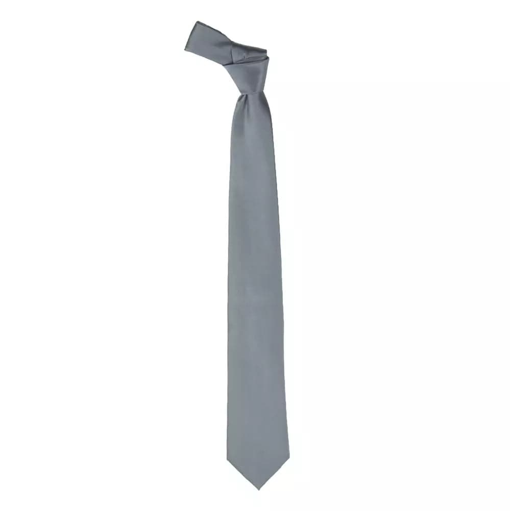 Emilio Romanelli Sleek Gray Silk Tie - Elegant Finishing Touch