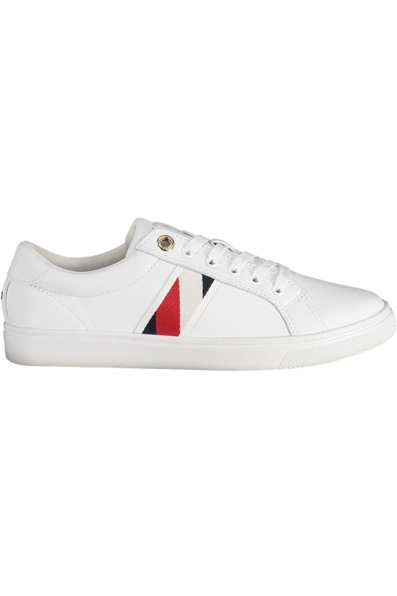 Tommy Hilfiger Chic White Lace-Up Sneakers with Logo Detail